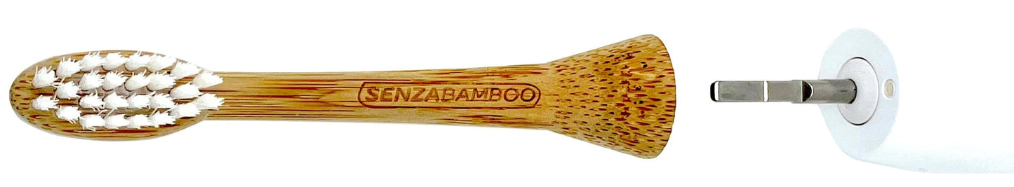 Bundle! 3pk Replacement Bamboo Brush Heads (Philips Sonicare Click - on handle compatible) /1 x Mint Silk Plastic Free Dental floss/ 1x Paddle Hair brush/ / 1 x Unscented Soap - SENZABAMBOO
