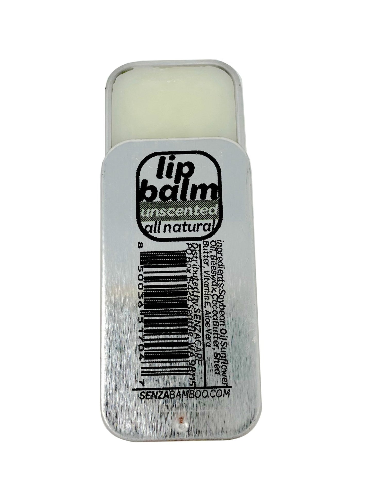 3 Unscented Plastic - Free Lip Balm tins (aluminum tin) - SENZABAMBOO