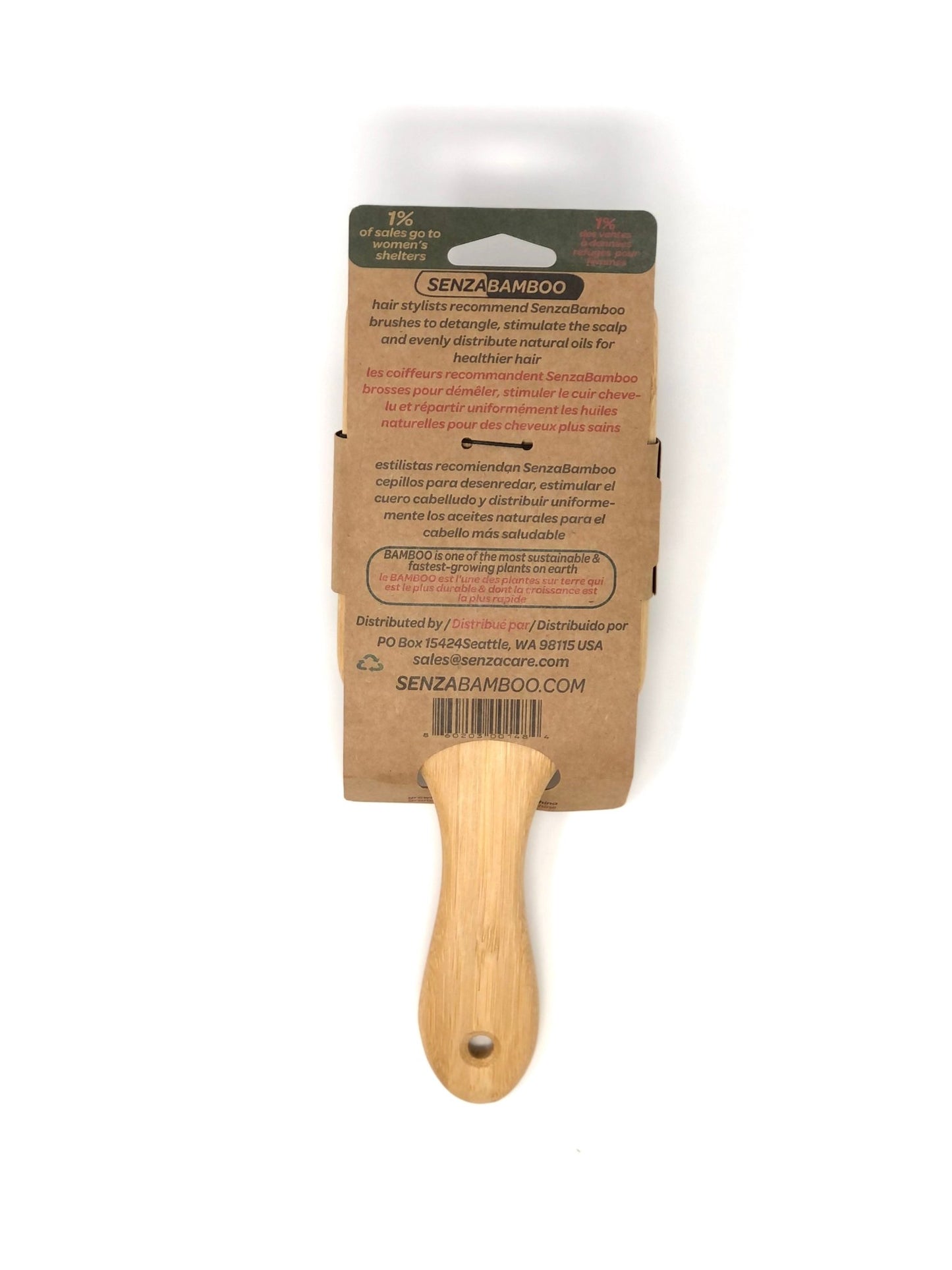 Bamboo Paddle Hairbrush (Large) - SENZABAMBOO