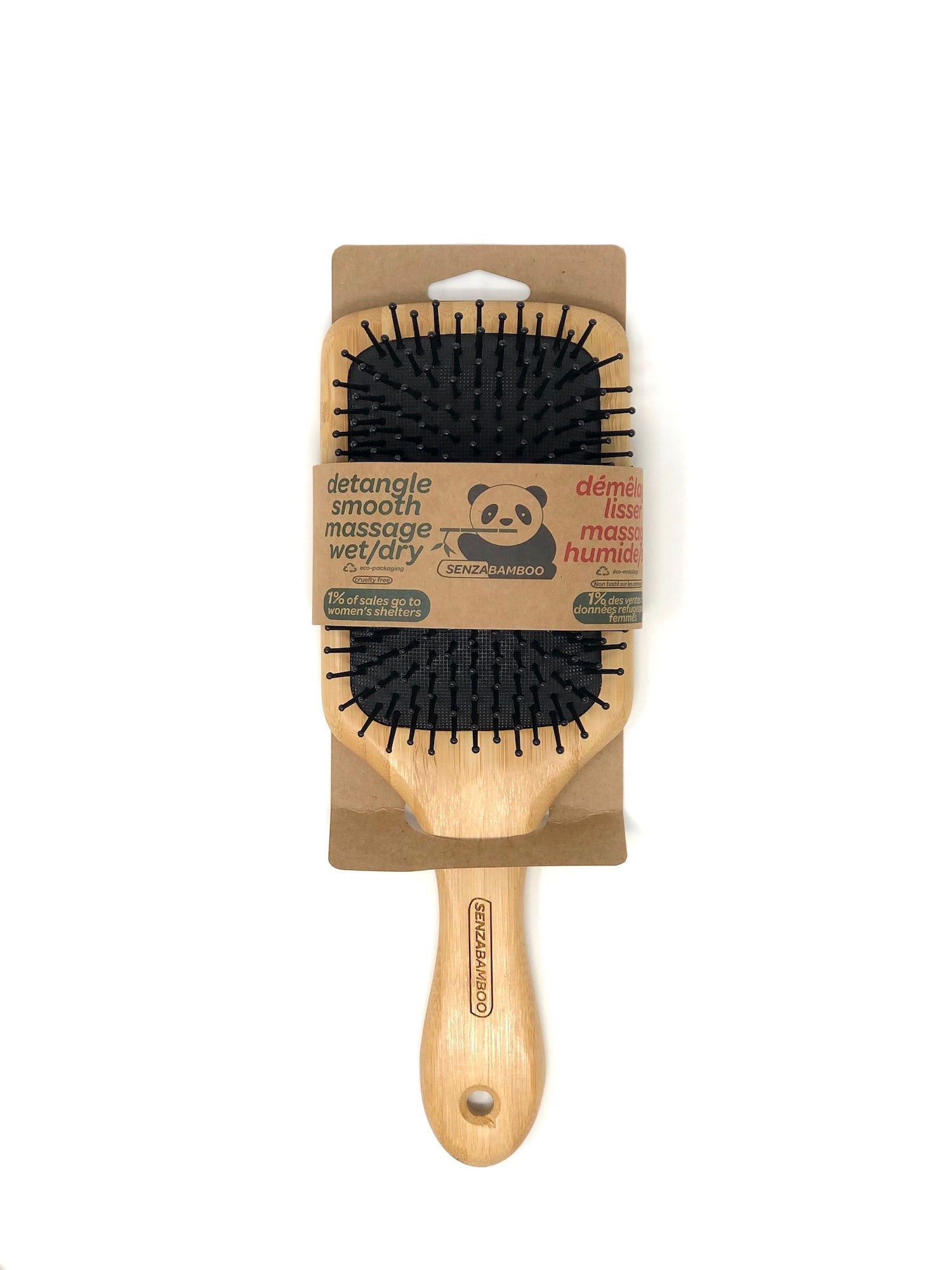 Bamboo Paddle Hairbrush (Large) - SENZABAMBOO
