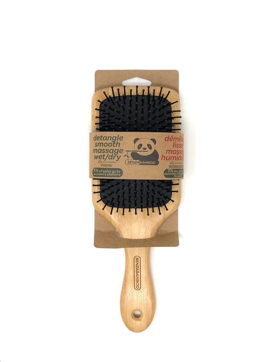 Bamboo Paddle Hairbrush (Large) - SENZABAMBOO