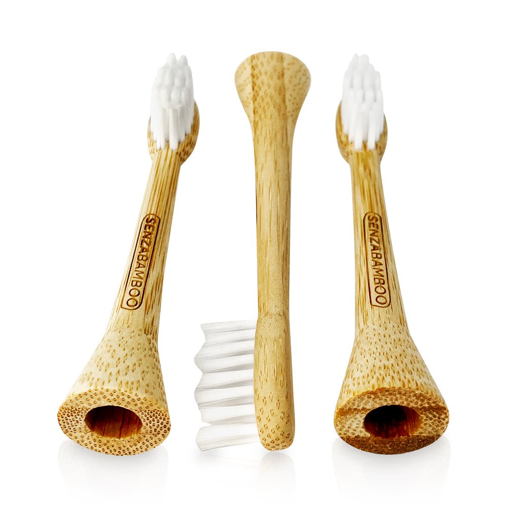 Bundle! 3pk Replacement Bamboo Brush Heads (Philips Sonicare Click - on handle compatible) /1 x Mint Silk Plastic Free Dental floss/ 1x Paddle Hair brush/ / 1 x Unscented Soap - SENZABAMBOO
