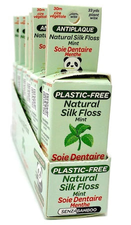 3 packs of 100%-Plastic Free Silk Dental Floss (3 options)